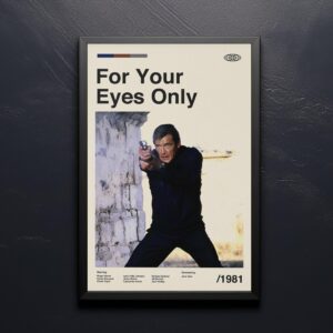 For Your Eyes Only vintage mid-century modern movie poster design