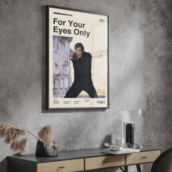 For Your Eyes Only vintage mid-century modern movie poster design
