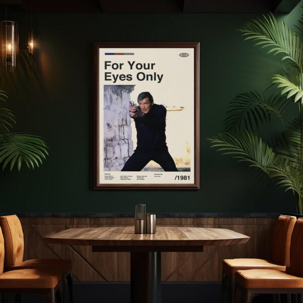 For Your Eyes Only vintage mid-century modern movie poster design