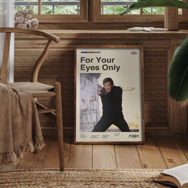 For Your Eyes Only vintage mid-century modern movie poster design