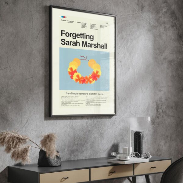 Forgetting Sarah Marshall movie poster in mid-century modern style