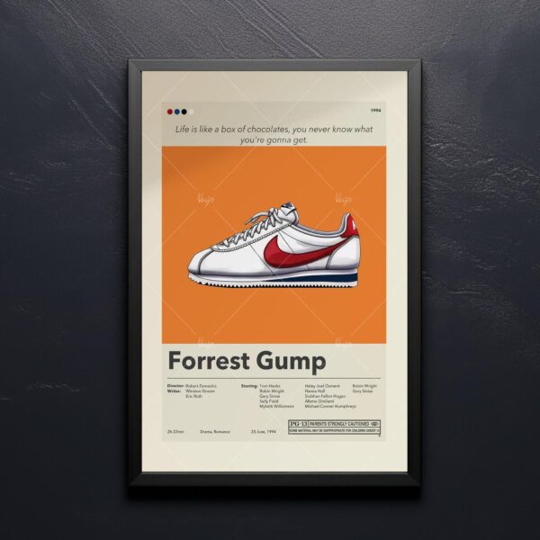 Mid-century modern Forrest Gump movie poster with vintage design