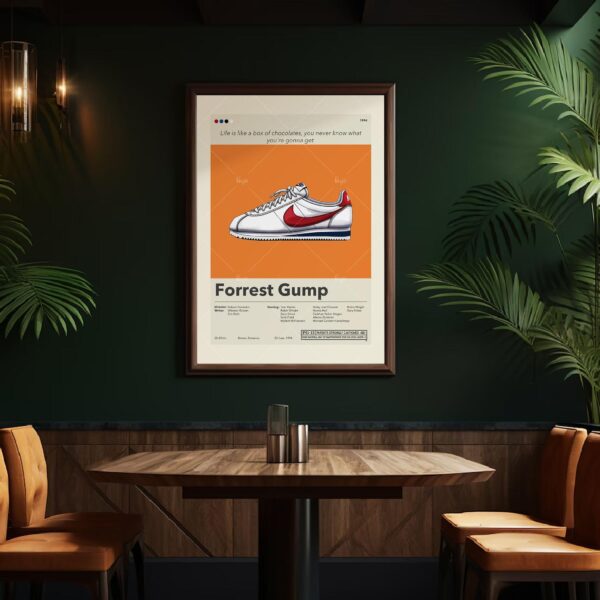 Mid-century modern Forrest Gump movie poster with vintage design