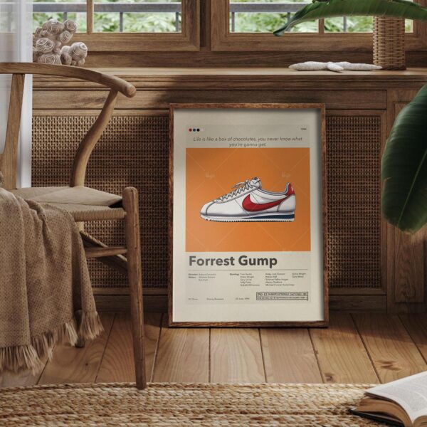 Mid-century modern Forrest Gump movie poster with vintage design