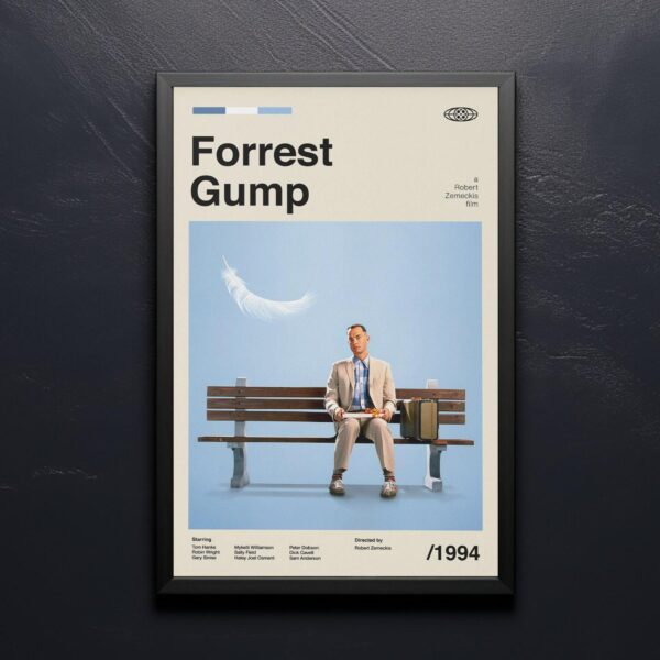 Forrest Gump movie poster - mid-century retro artwork