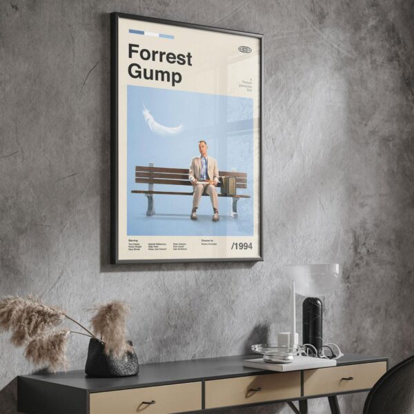 Forrest Gump movie poster - mid-century retro artwork