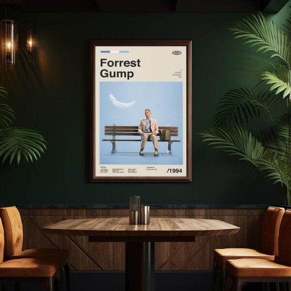 Forrest Gump movie poster - mid-century retro artwork