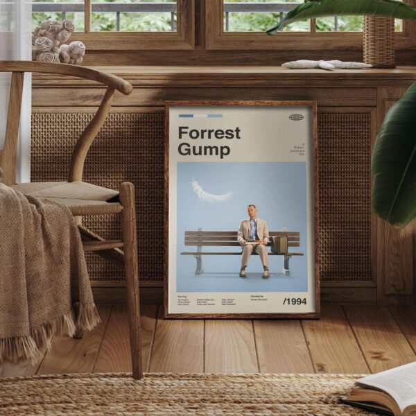 Forrest Gump movie poster - mid-century retro artwork