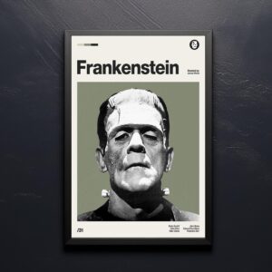 Frankenstein movie poster - mid-century poster art