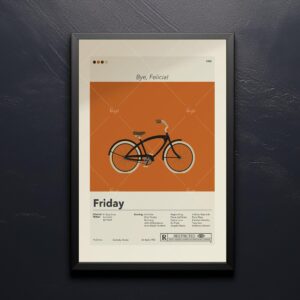 Vintage mid-century modern Friday movie poster with bold typography and colors