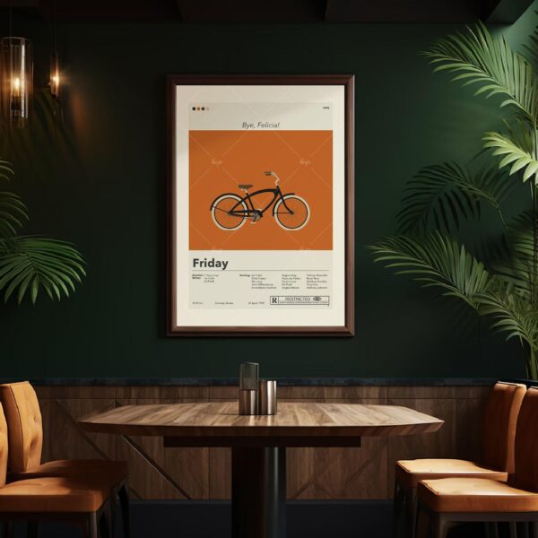 Vintage mid-century modern Friday movie poster with bold typography and colors