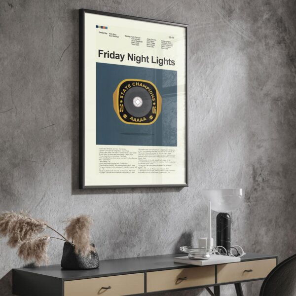Large mid-century modern Friday Night Lights movie poster