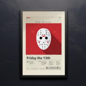 Mid-century modern Friday the 13th movie poster with minimalist design