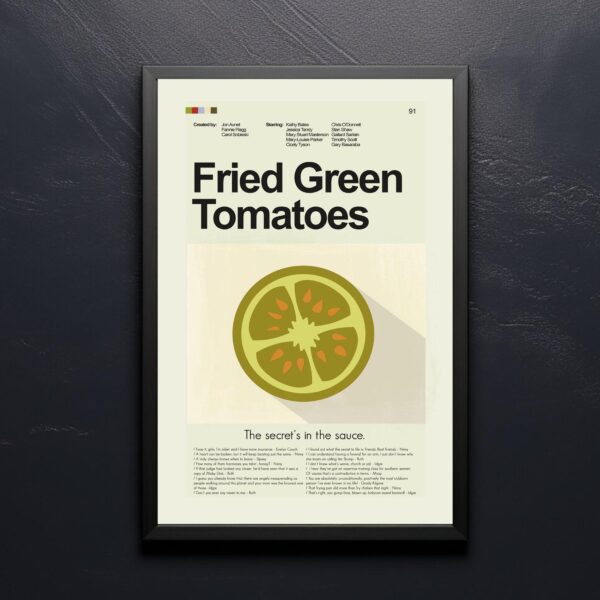 Large mid-century modern movie poster of Fried Green Tomatoes