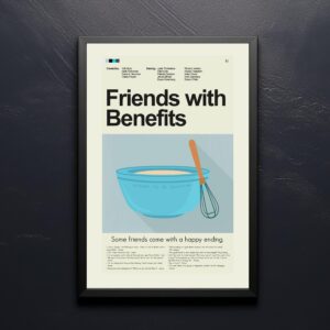 Mid-century modern Friends with Benefits movie poster art design