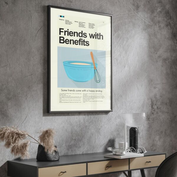 Mid-century modern Friends with Benefits movie poster art design