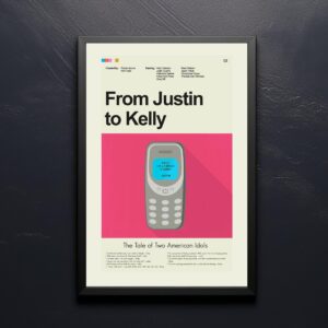 From Justin to Kelly movie poster with mid-century modern design style