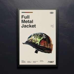 Full Metal Jacket mid-century poster art, retro vintage print