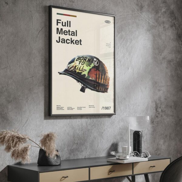 Full Metal Jacket mid-century poster art, retro vintage print