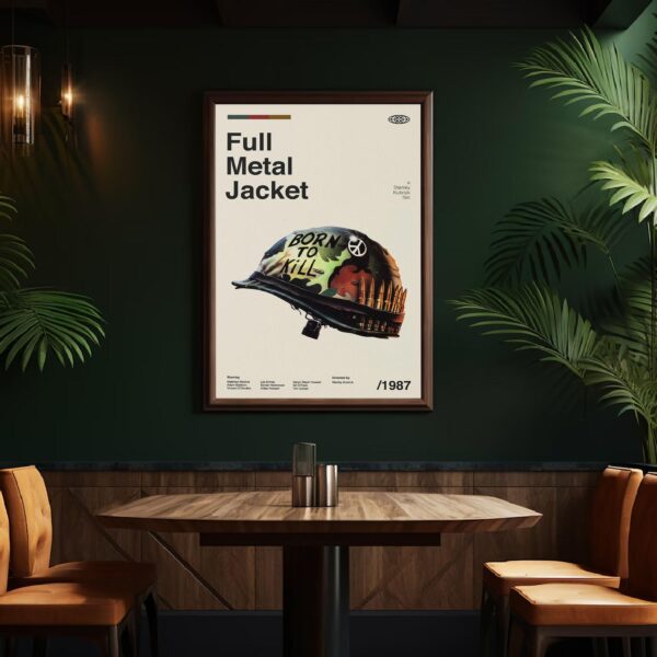 Full Metal Jacket mid-century poster art, retro vintage print