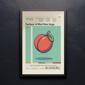 Mid-century modern Furiosa Mad Max Saga movie poster wall art