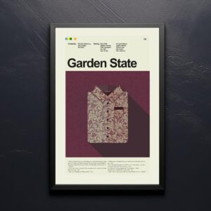 Mid-century modern Garden State movie poster with vintage design elements