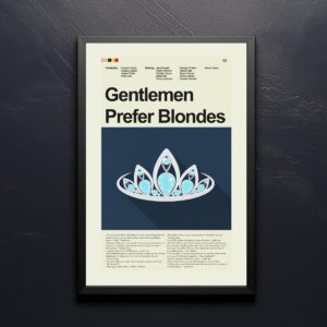 Mid-century modern Gentlemen Prefer Blondes movie wall poster