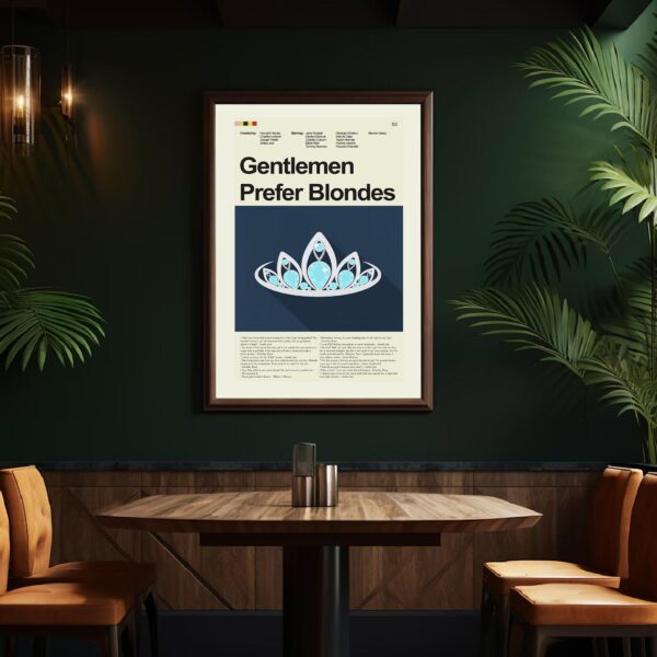 Mid-century modern Gentlemen Prefer Blondes movie wall poster