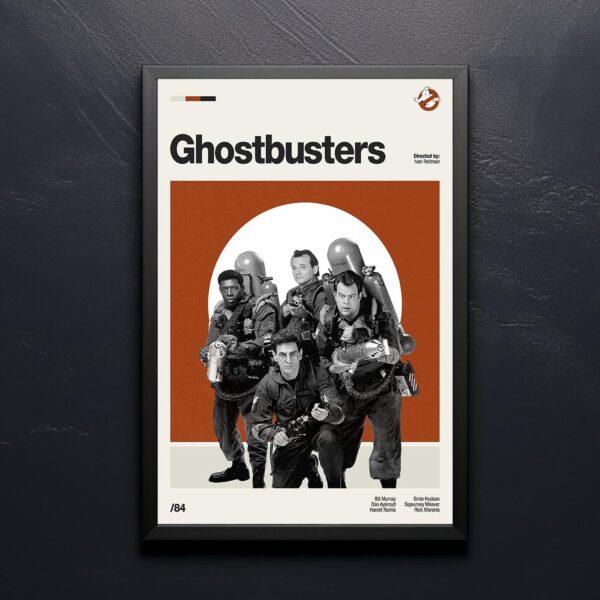 Ghostbusters mid-century poster art retro vintage print