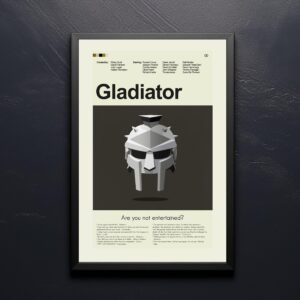 Mid-century modern Gladiator movie poster from mid 20th century