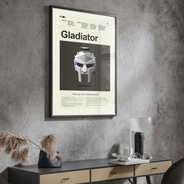 Mid-century modern Gladiator movie poster from mid 20th century
