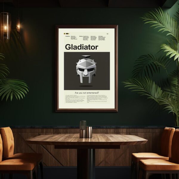Mid-century modern Gladiator movie poster from mid 20th century
