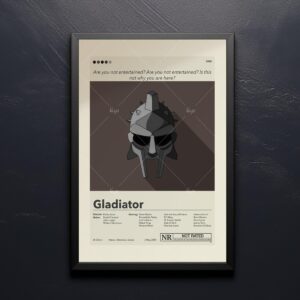 Mid-century modern Gladiator movie poster with vintage design elements