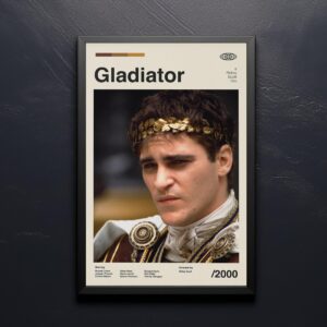 Gladiator movie poster - mid-century vintage print artwork
