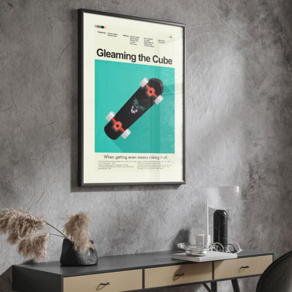 Mid-century modern Gleaming the Cube movie poster wall art