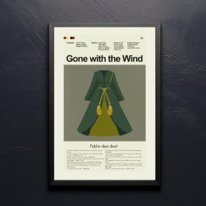 Mid-century modern Gone with the Wind movie poster art design