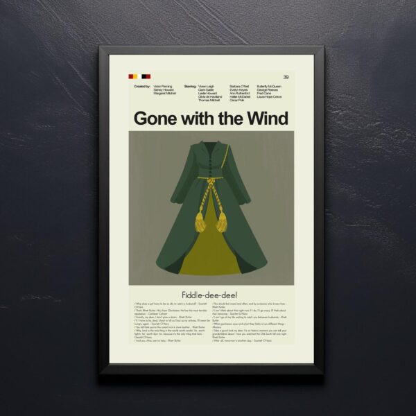 Mid-century modern Gone with the Wind movie poster art design