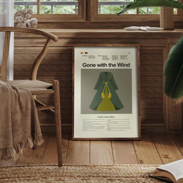 Mid-century modern Gone with the Wind movie poster art design