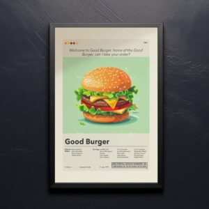 Mid-century modern Good Burger movie poster with vintage design style