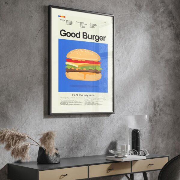 Good Burger movie poster in mid-century modern style with retro design