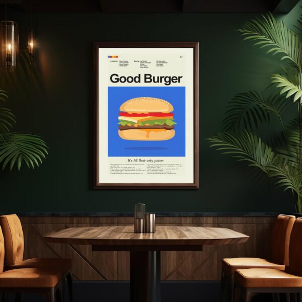 Good Burger movie poster in mid-century modern style with retro design
