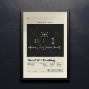 Good Will Hunting movie poster in mid-century modern 20th century design style