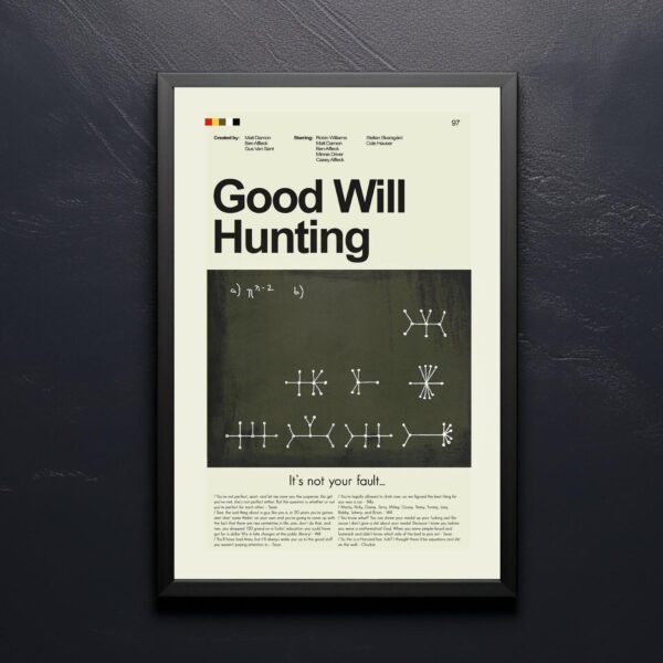 Large mid-century modern Good Will Hunting movie poster art print