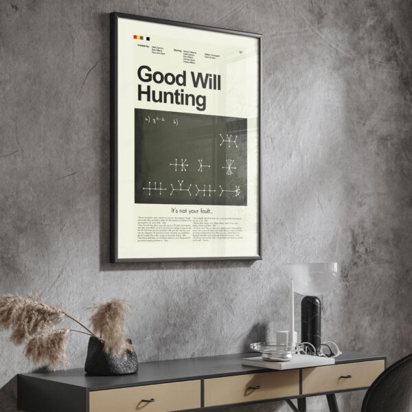 Large mid-century modern Good Will Hunting movie poster art print