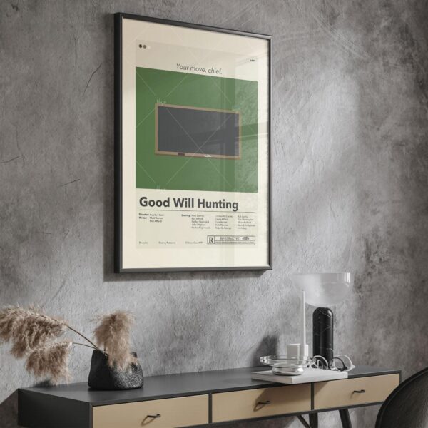 Mid century modern Good Will Hunting movie vintage poster design