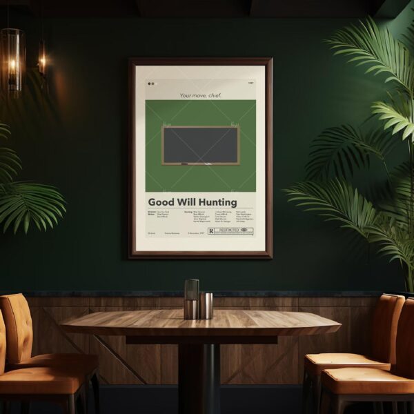 Mid century modern Good Will Hunting movie vintage poster design
