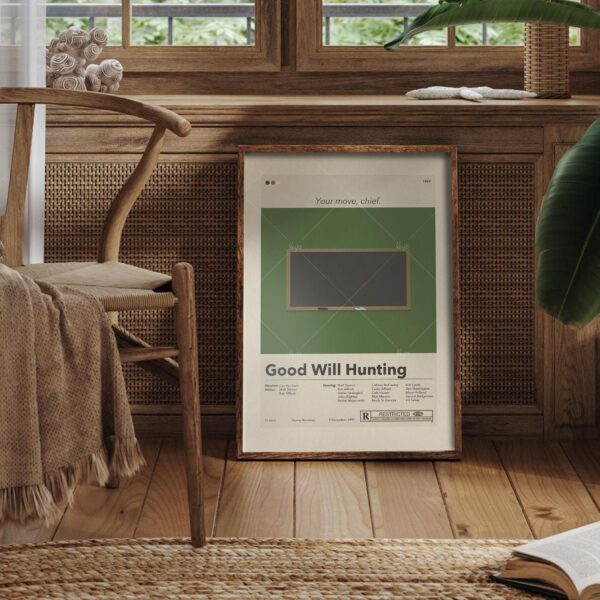 Mid century modern Good Will Hunting movie vintage poster design