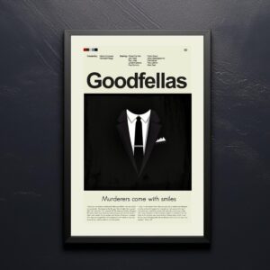 Mid-century modern GoodFellas movie poster with 20th century limited edition design
