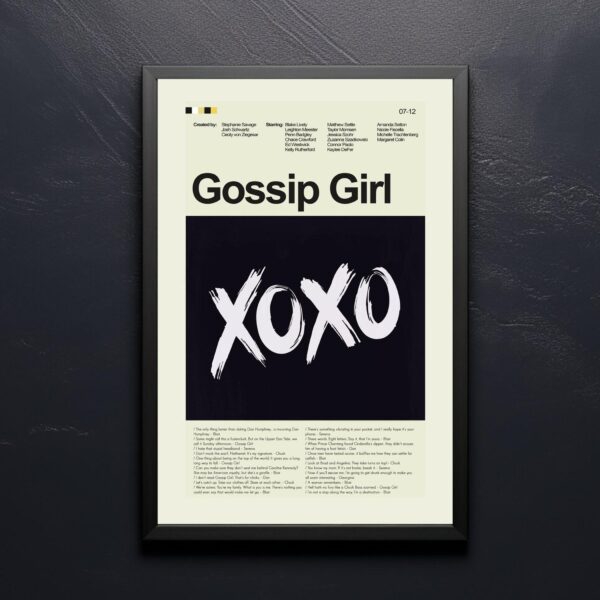 Vintage mid-century modern Gossip Girl movie poster art
