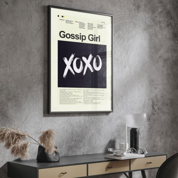 Vintage mid-century modern Gossip Girl movie poster art